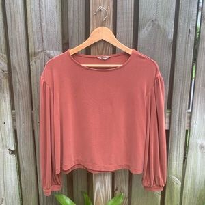 Madewell balloon long sleeve orange top size XS